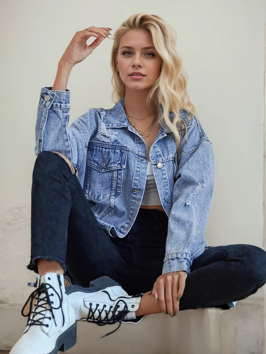 Distressed Denim Jacket™