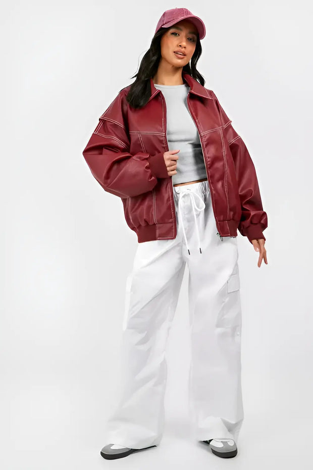 Luxe Leren Varsity Jacket™