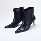 Shylo™ Zwarte Leren Stiletto Enkellaarsjes