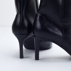 Shylo™ Zwarte Leren Stiletto Enkellaarsjes
