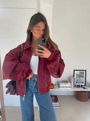 Luxe Leren Varsity Jacket™