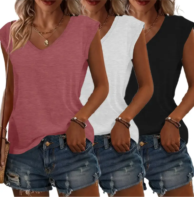 3-delig V-hals T-shirt Set