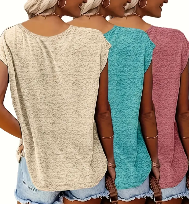 3-delig V-hals T-shirt Set