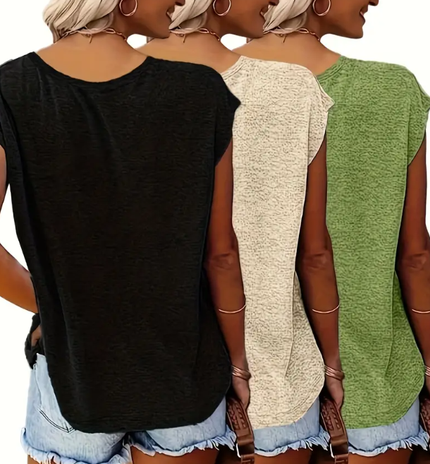 3-delig V-hals T-shirt Set