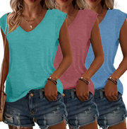 3-delig V-hals T-shirt Set