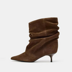 Shylo™ Bruine Suède Plooischoenen met Kittenhak