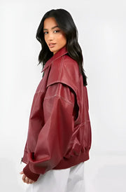 Luxe Leren Varsity Jacket™
